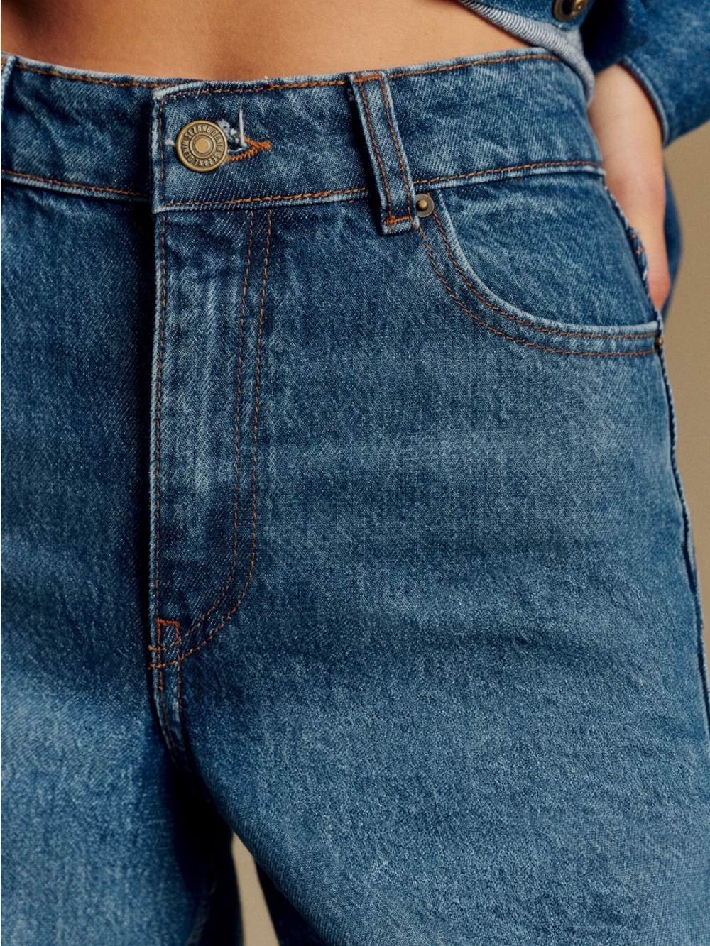 Sézane wide leg trousers in deep blue - Picture 4 of 8